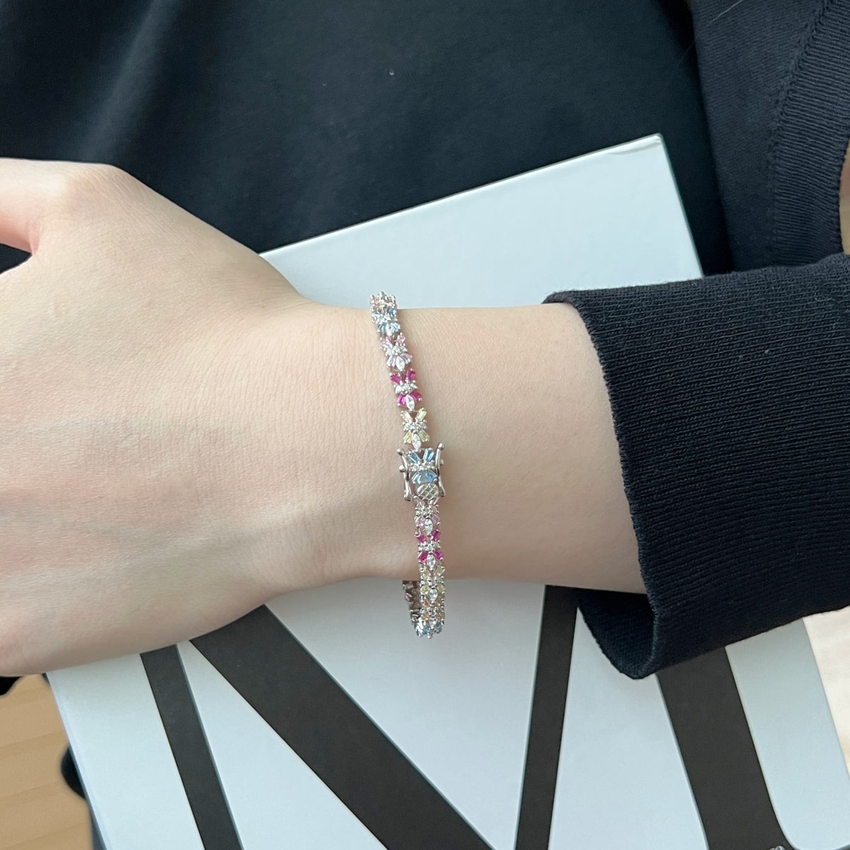[Clara Jewels]Radiant Colorful Emerald Cut Party Bracelet