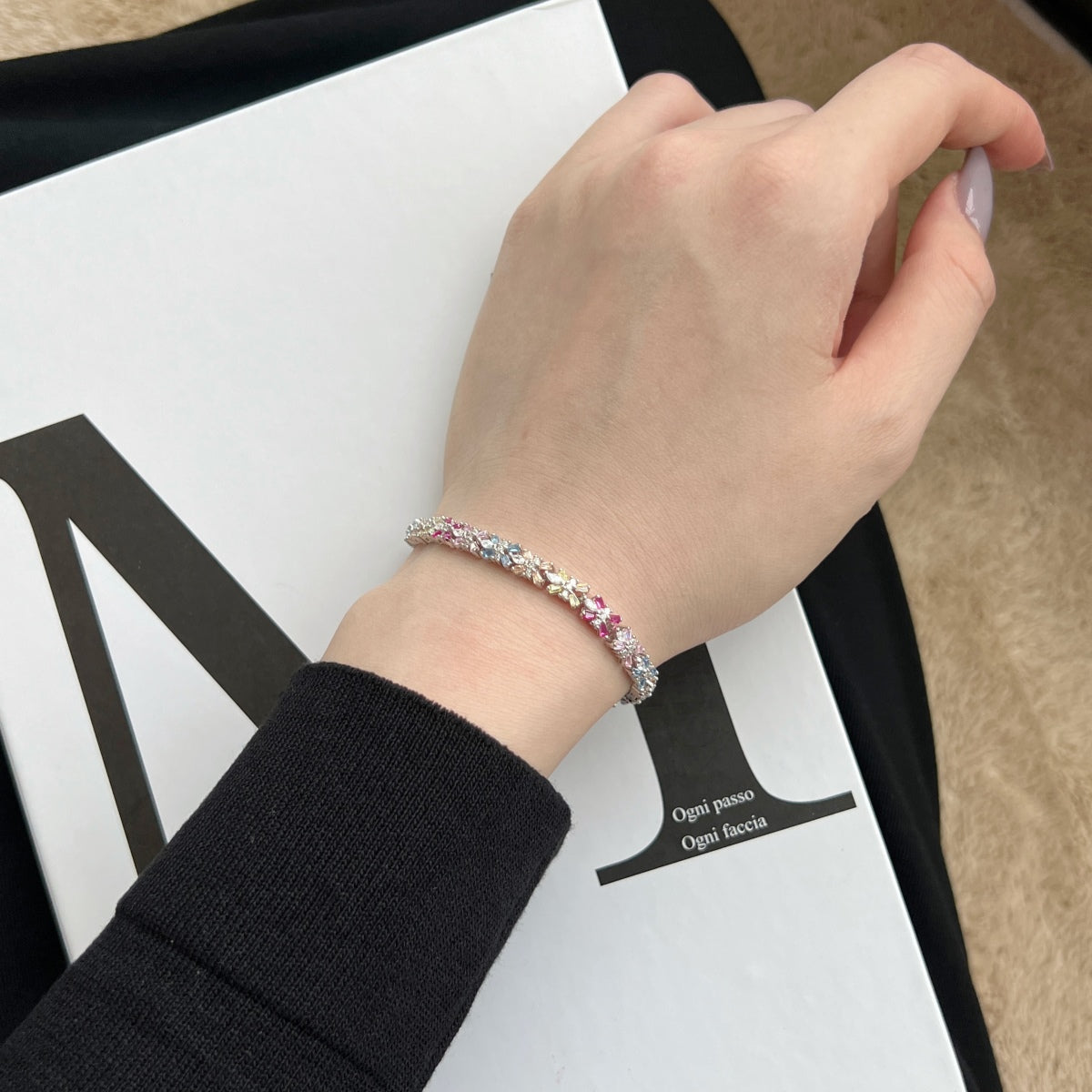 [Clara Jewels]Radiant Colorful Emerald Cut Party Bracelet
