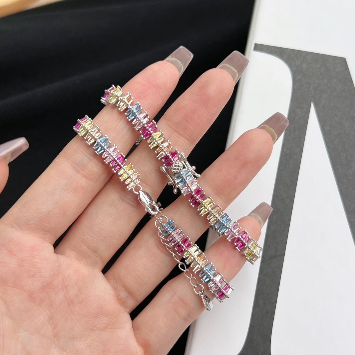 [Clara Jewels]Sparkling Exquisite Multi Cut Party Bracelet
