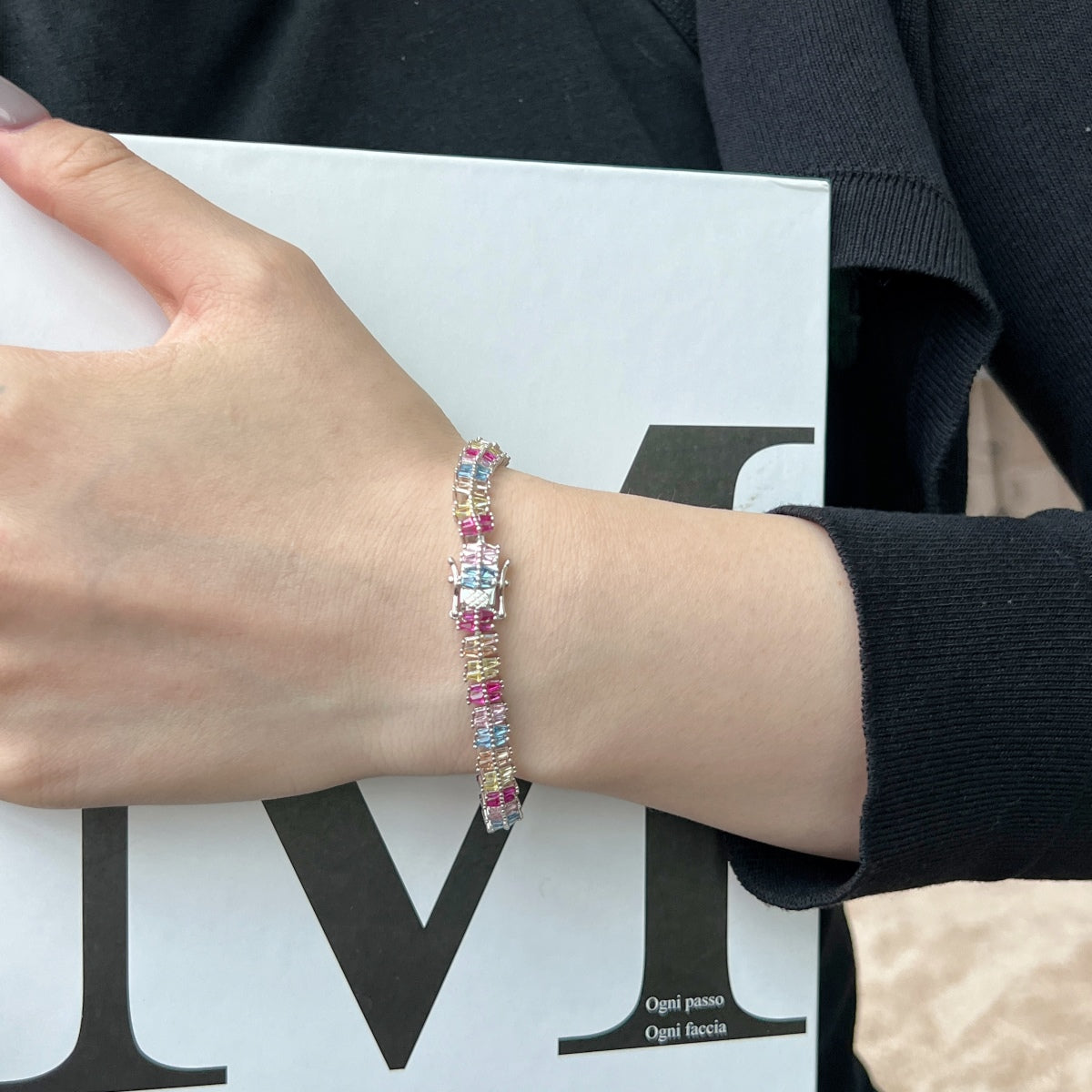 [Clara Jewels]Sparkling Exquisite Multi Cut Party Bracelet