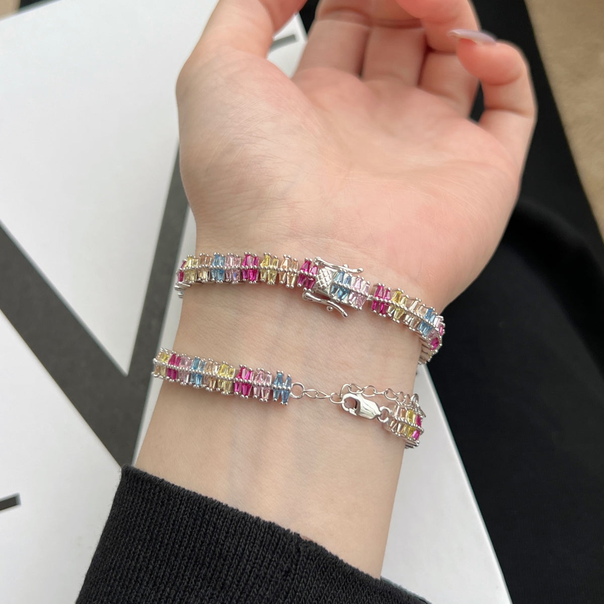 [Clara Jewels]Sparkling Exquisite Multi Cut Party Bracelet