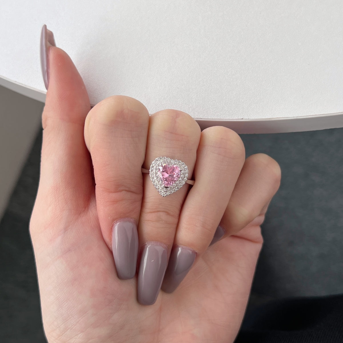 [Clara Jewels]Delicate Ebullient Heart Shape Wedding Ring