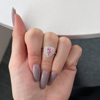 [Clara Jewels]Delicate Ebullient Heart Shape Wedding Ring