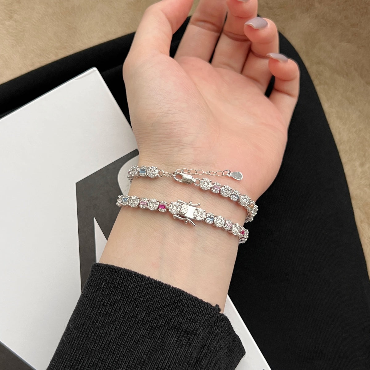 [Clara Jewels]Dazzling Radiant Multi Cut Daily Bracelet