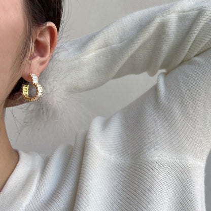 [Clara Jewels]Radiant Heart Cutout Earrings