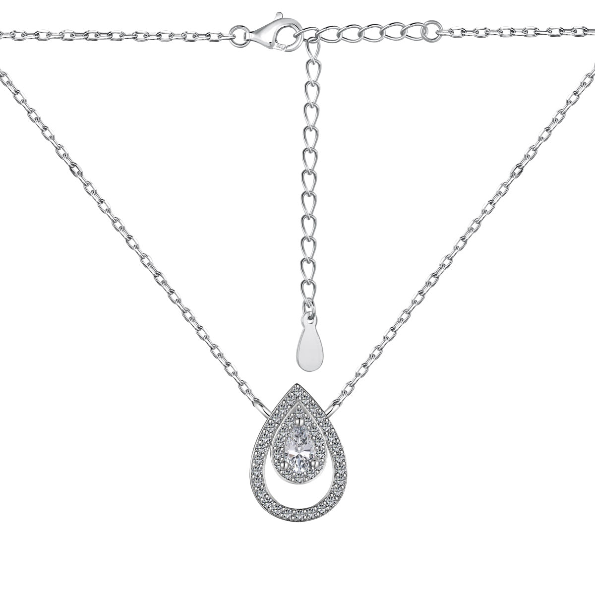 [Clara Jewels]Sparkling Pear Cut Necklace