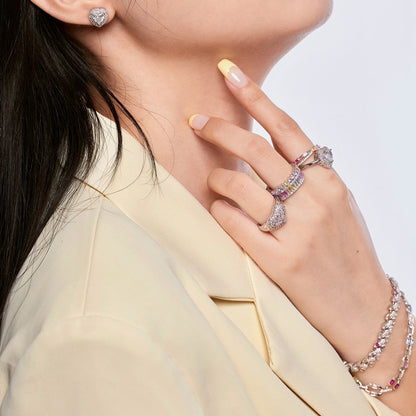 [Clara Jewels]Delicate Ebullient Heart Shape Wedding Ring