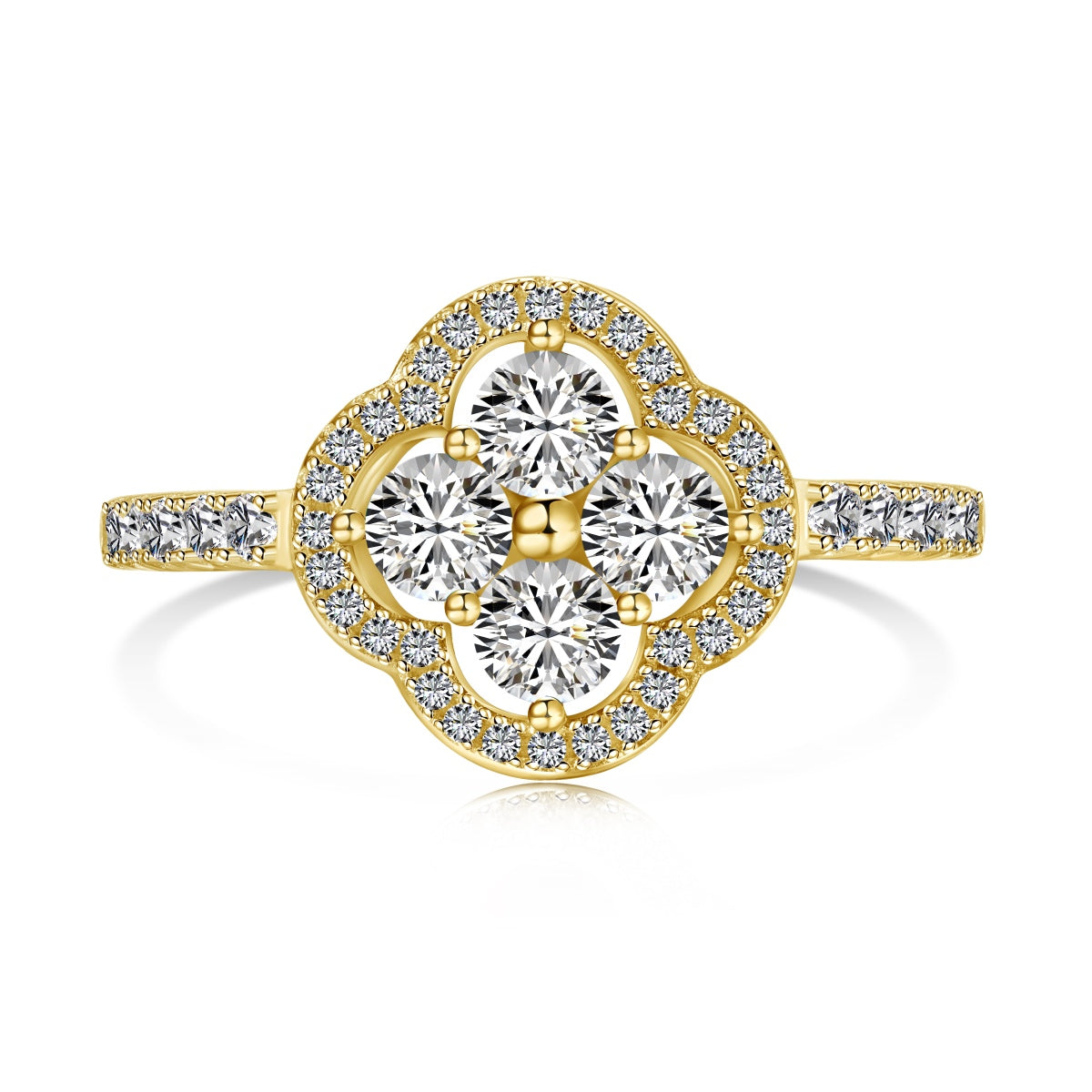[Clara Jewels]Four Leaf Clover Flower Design Ring