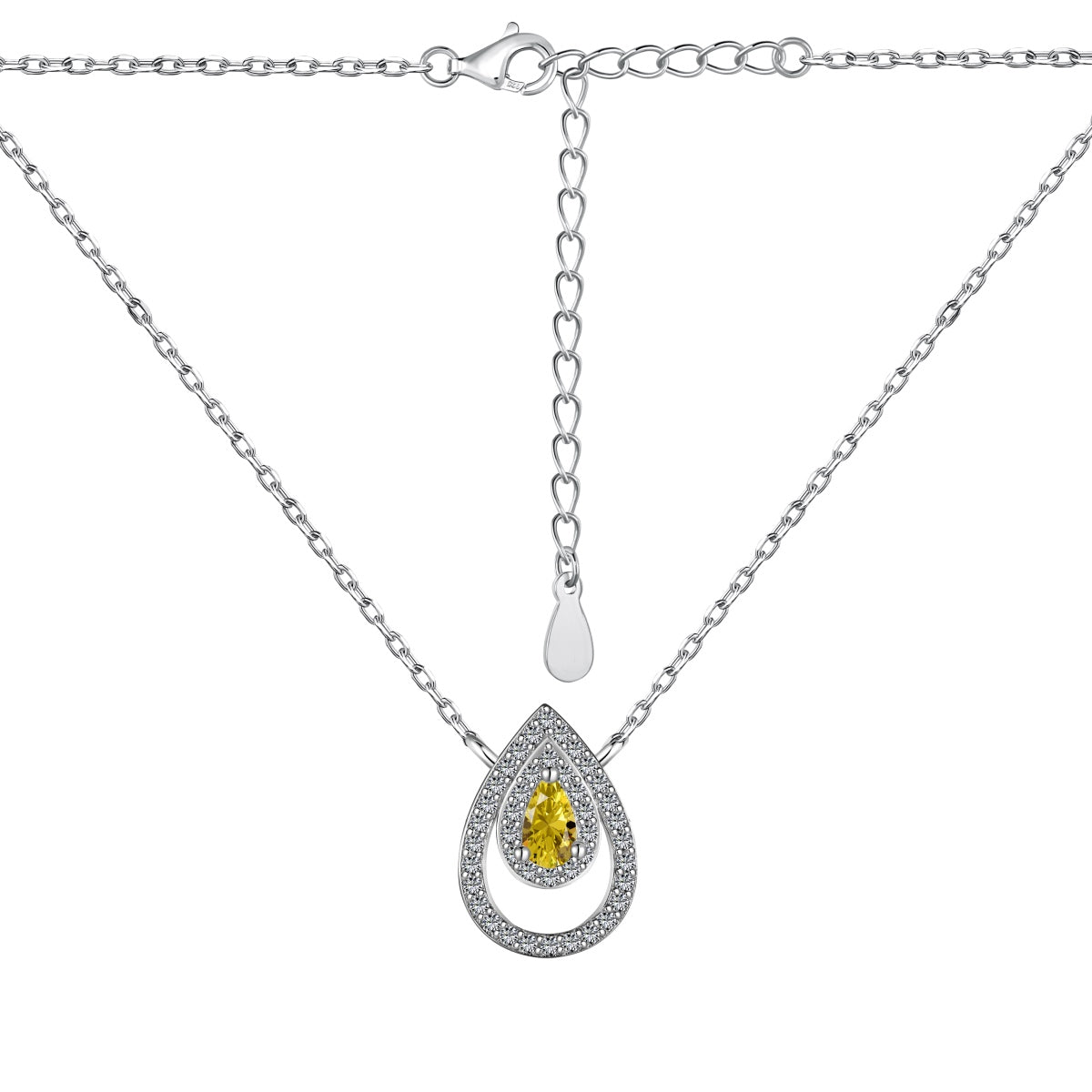 [Clara Jewels]Sparkling Pear Cut Necklace
