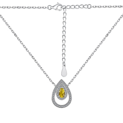 [Clara Jewels]Sparkling Pear Cut Necklace