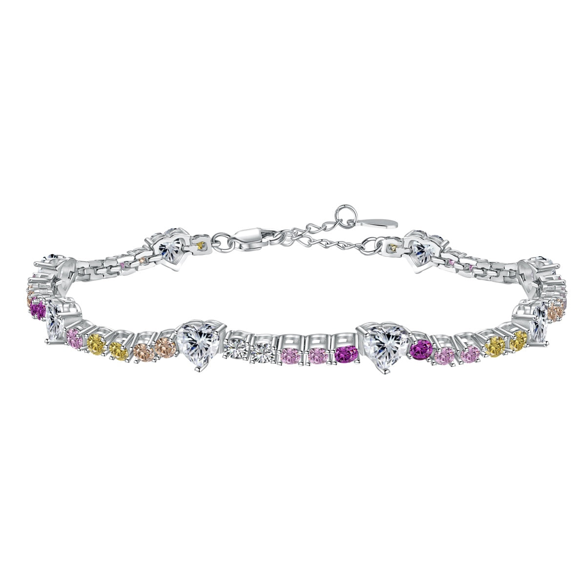 [Clara Jewels]Romantic Heart Shape Round Cut Lover Bracelet