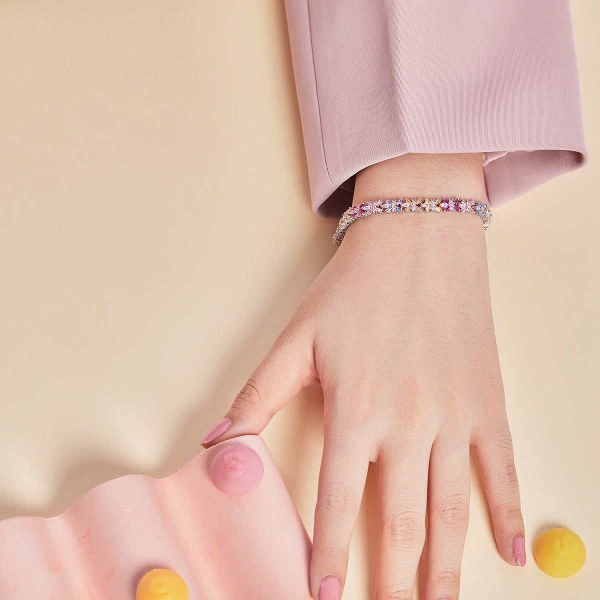 [Clara Jewels]Radiant Colorful Emerald Cut Party Bracelet