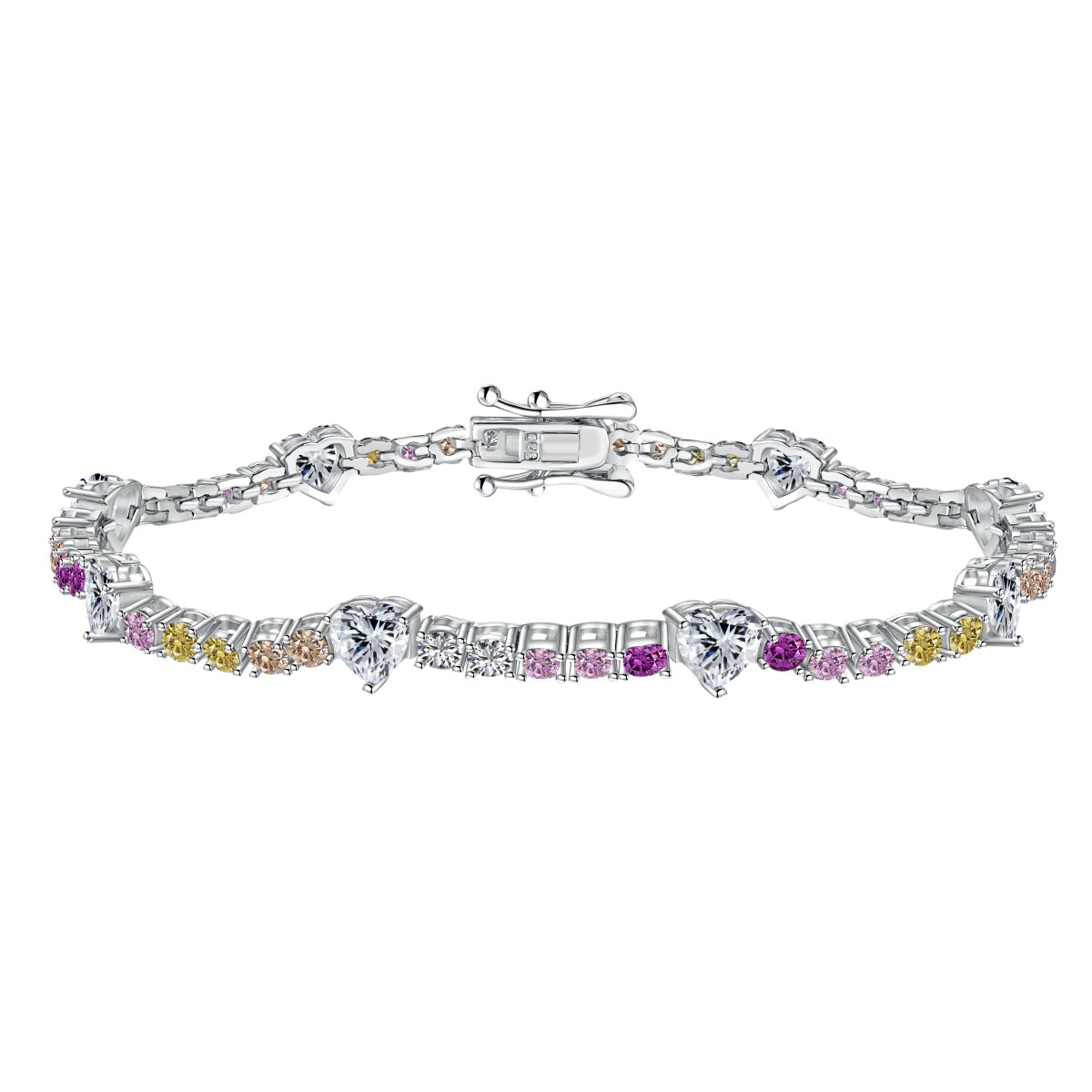 [Clara Jewels]Romantic Heart Shape Round Cut Lover Bracelet