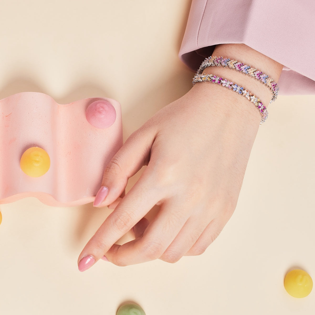 [Clara Jewels]Ornate Sparkling Round Cut Party Bracelet