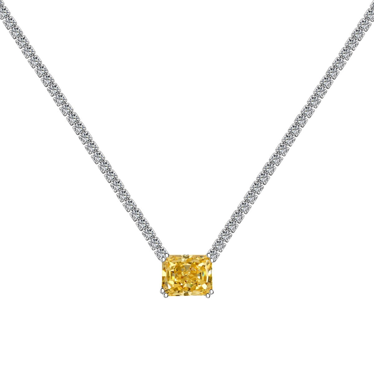 [Clara Jewels]4.0 Carat Elegant Radiant Cut Necklace