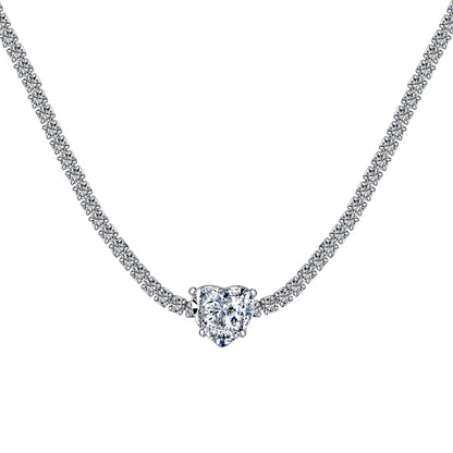 [Clara Jewels]2.0 Carat Sparkling Tennis Heart Cut Necklace