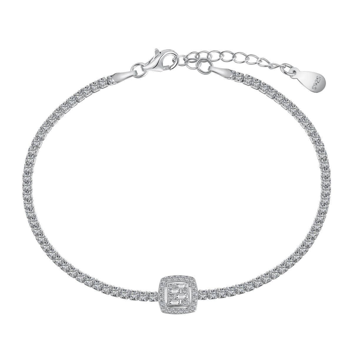 [Clara Jewels]Luxurious Dazzling Square Shape Banquet Bracelet
