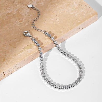 [Clara Jewels]Dazzling Sparkling Round Cut Daily Bracelet