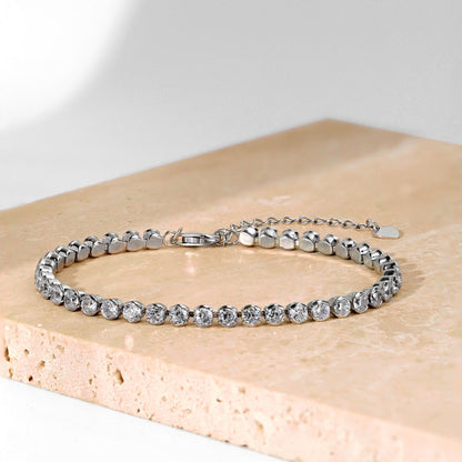 [Clara Jewels]Dazzling Sparkling Round Cut Daily Bracelet
