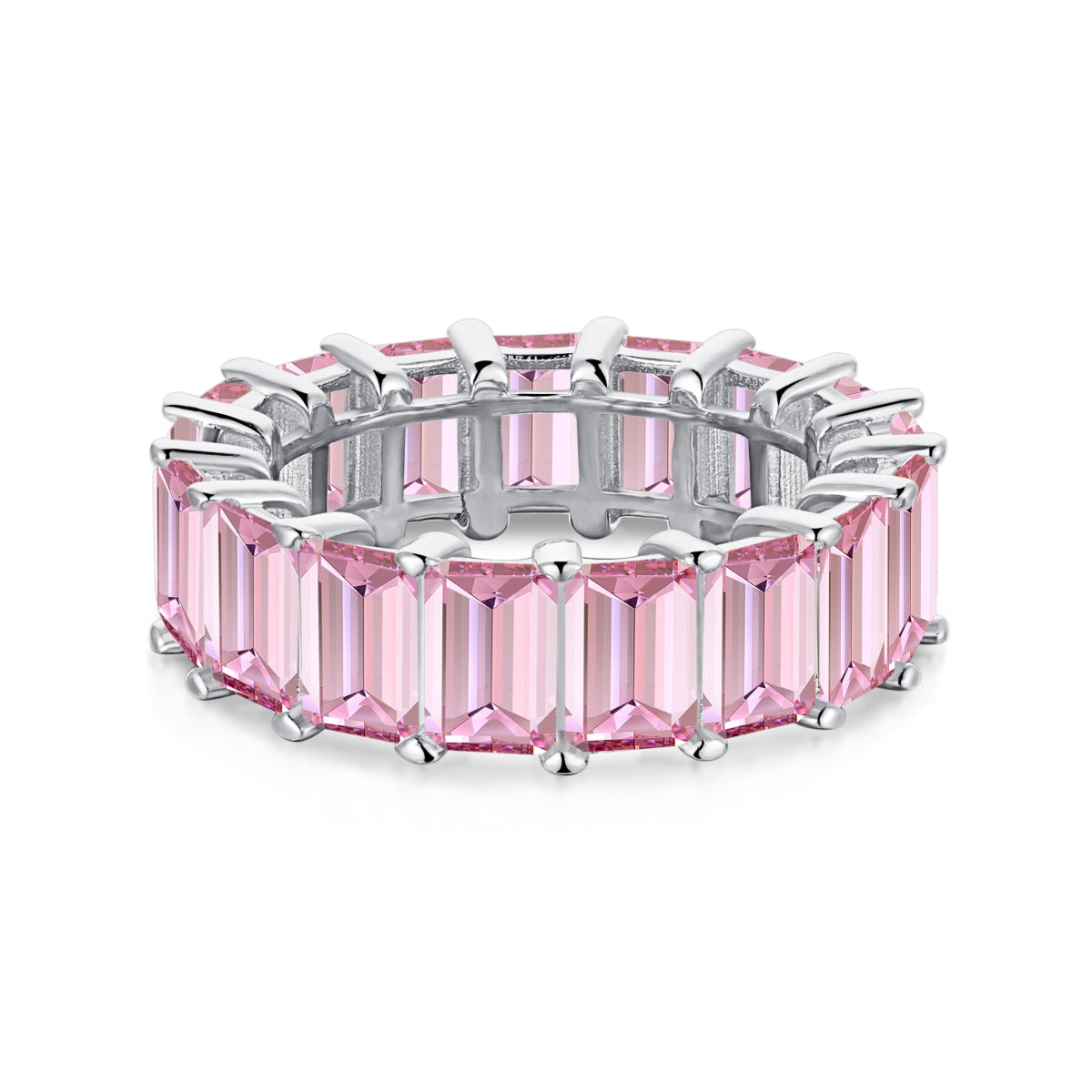 [Clara Jewels]0.75 Carat Elegant Emerald Cut Tennis Ring