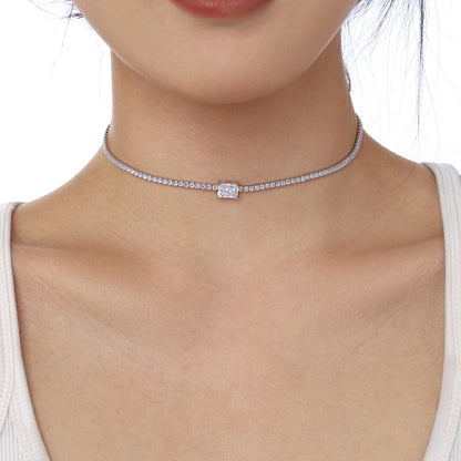 [Clara Jewels]2.0 carat Ornate Emerald Cut Necklace