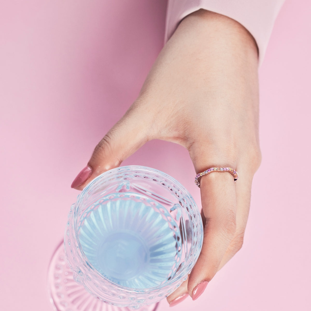 [Clara Jewels]Dainty Colorful Round Cut Party Ring