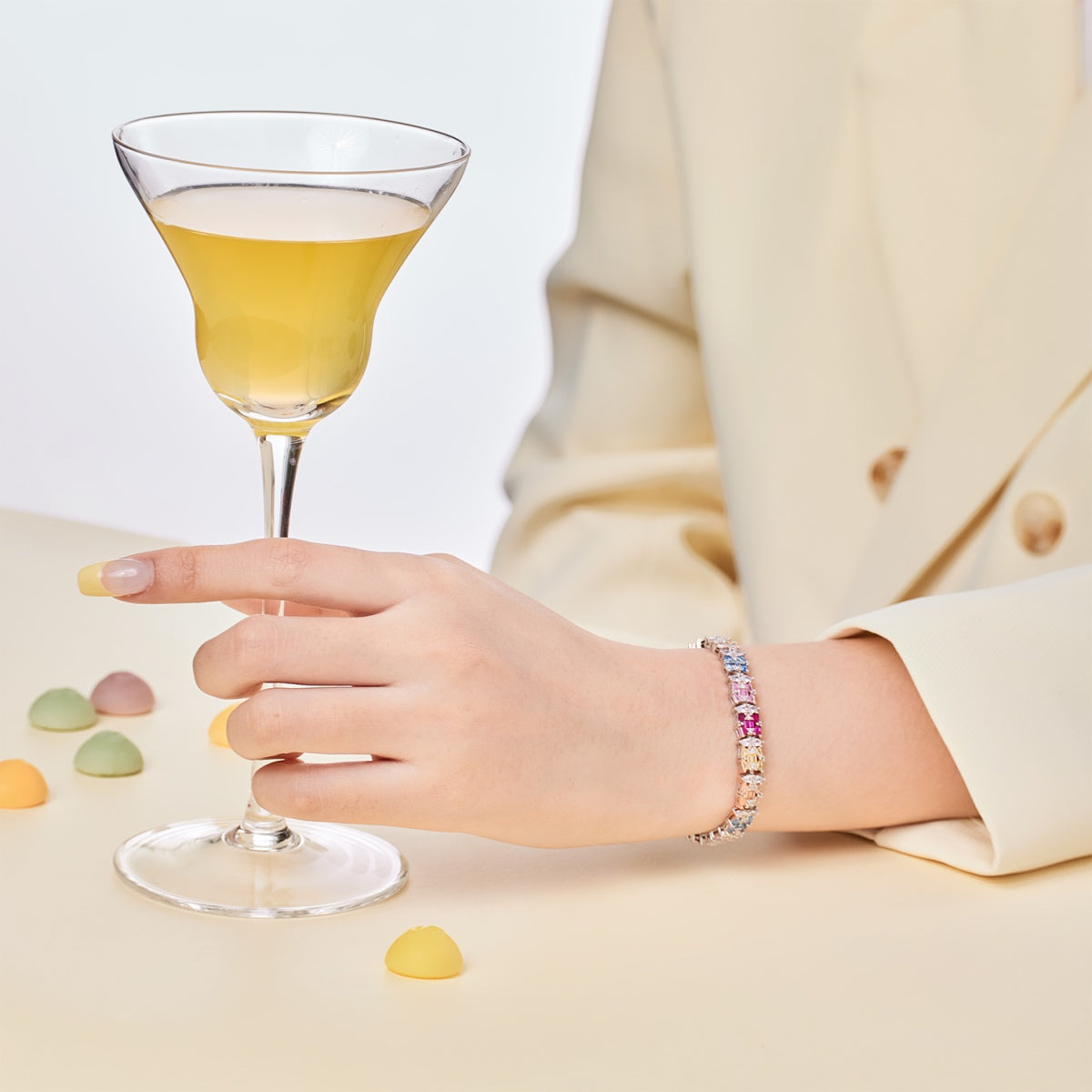 [Clara Jewels]Delicate Colorful Multi Cut Party Bracelet