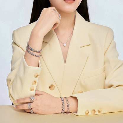 [Clara Jewels]Delicate Colorful Multi Cut Party Bracelet