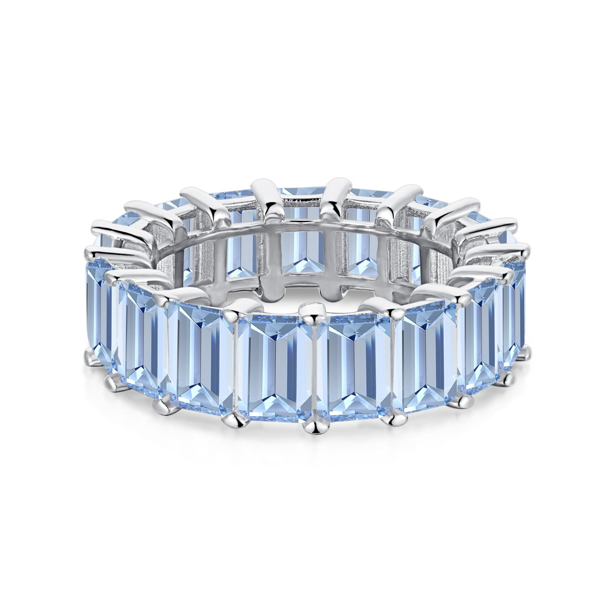 [Clara Jewels]0.75 Carat Elegant Emerald Cut Tennis Ring