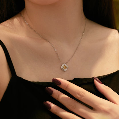 [Clara Jewels]Sparkling Asscher Cut Necklace