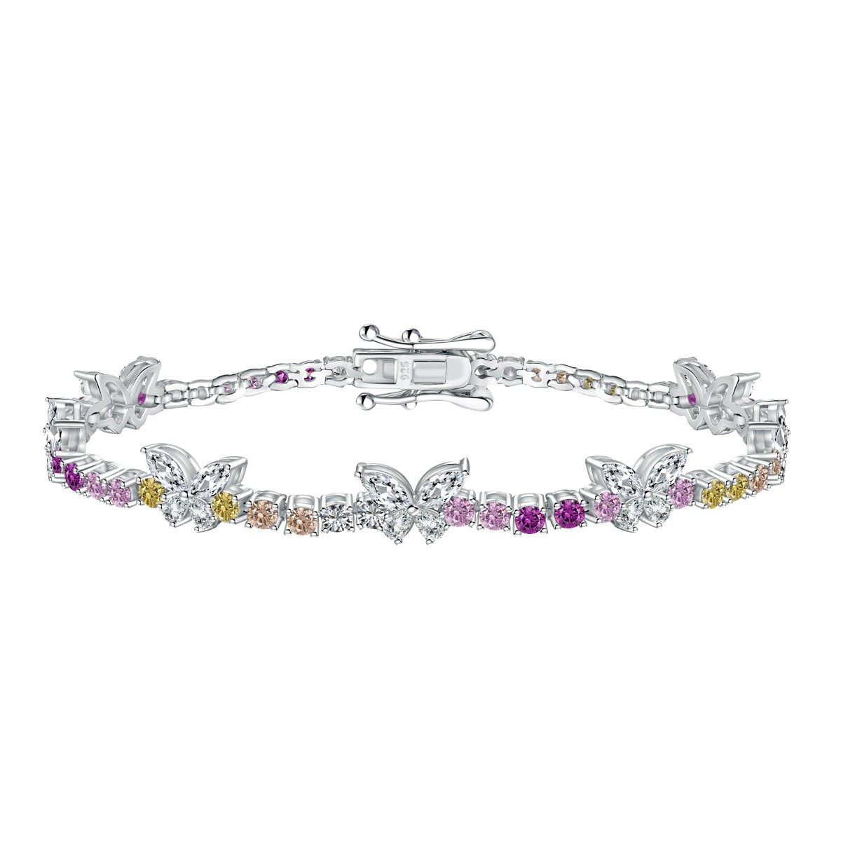[Clara Jewels]Ornate Colorful Butterfly Shape Round Cut Daily Bracelet