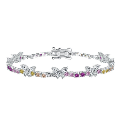 [Clara Jewels]Ornate Colorful Butterfly Shape Round Cut Daily Bracelet