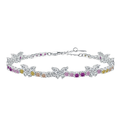 [Clara Jewels]Ornate Colorful Butterfly Shape Round Cut Daily Bracelet