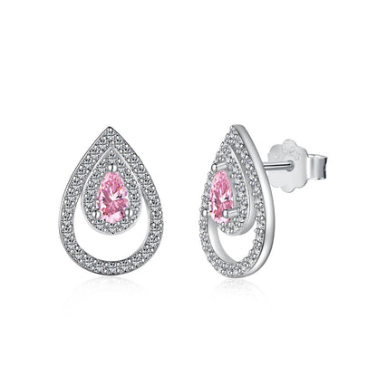 [Clara Jewels]Sparkling Delicate Water Drop Shape Daily Earrings