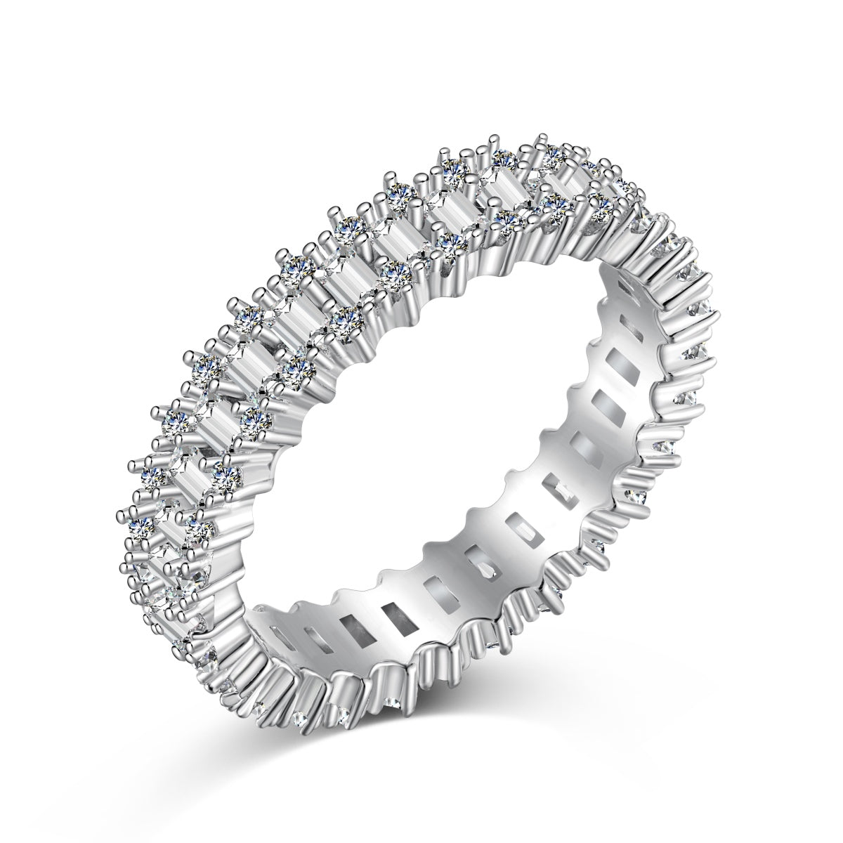 [Clara Jewels]Splashy Ornate Emerald Cut Cocktail Ring