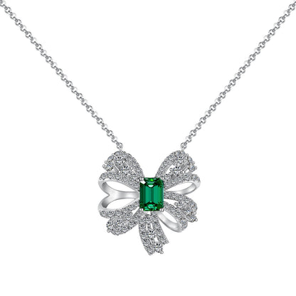 [Clara Jewels]Luxurious Flower Shape Emerald Cut Necklace