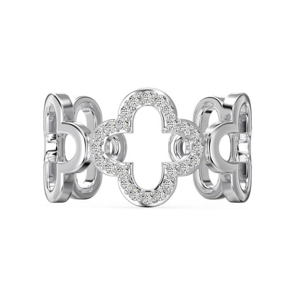 [Clara Jewels]Hollow Design Four-Leaf Clover Flower Shape Ring