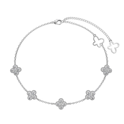 [Clara Jewels]Four-Leaf Clover Hollow Butterfly Bracelet