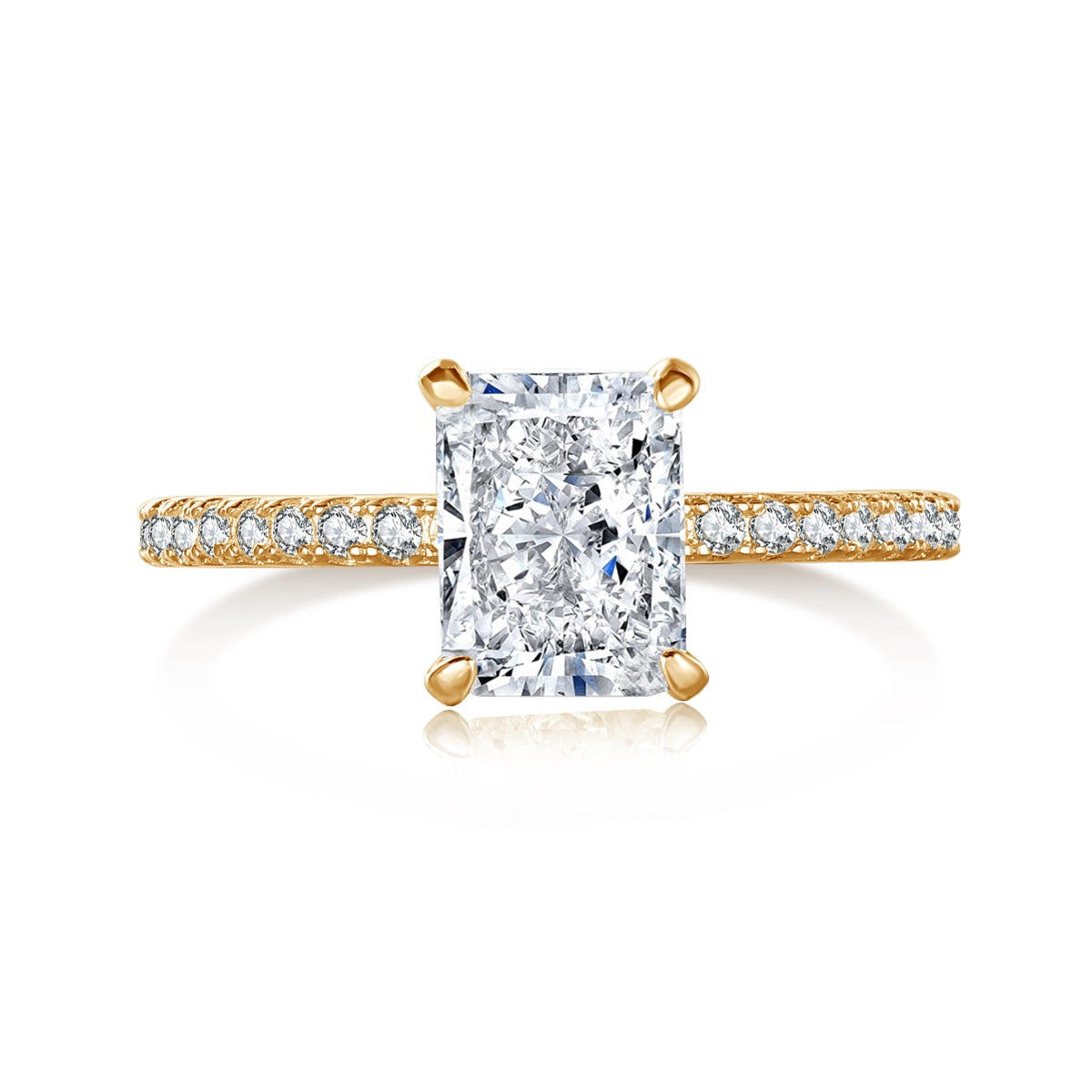 [Clara Jewels]2.0 Carat Dazzling Sparkling Radiant Cut Party Ring
