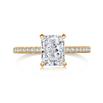 [Clara Jewels]2.0 Carat Dazzling Sparkling Radiant Cut Party Ring