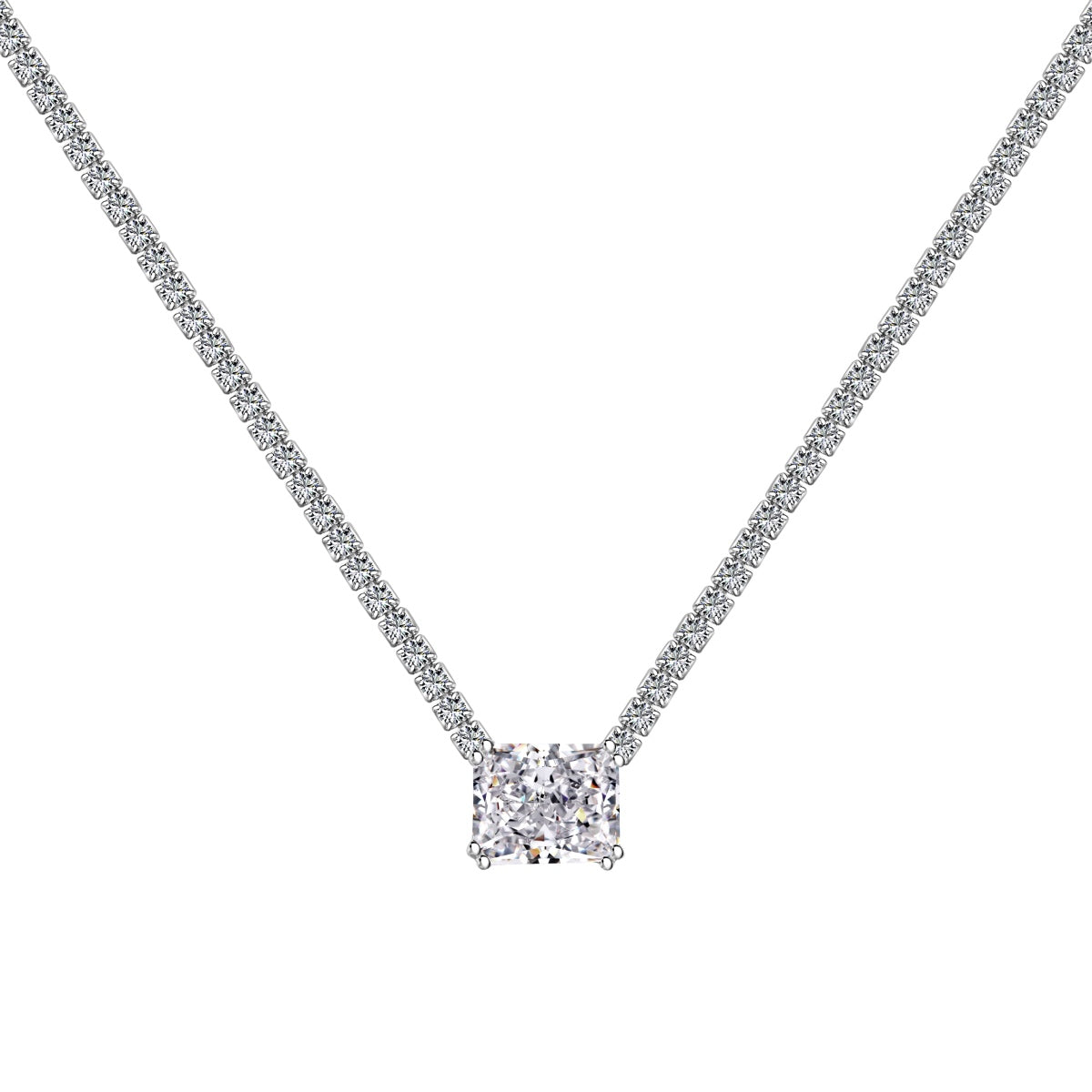 [Clara Jewels]4.0 Carat Elegant Radiant Cut Necklace