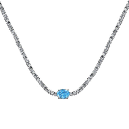 [Clara Jewels]1.0 Carat Shining Oval Cut Necklace