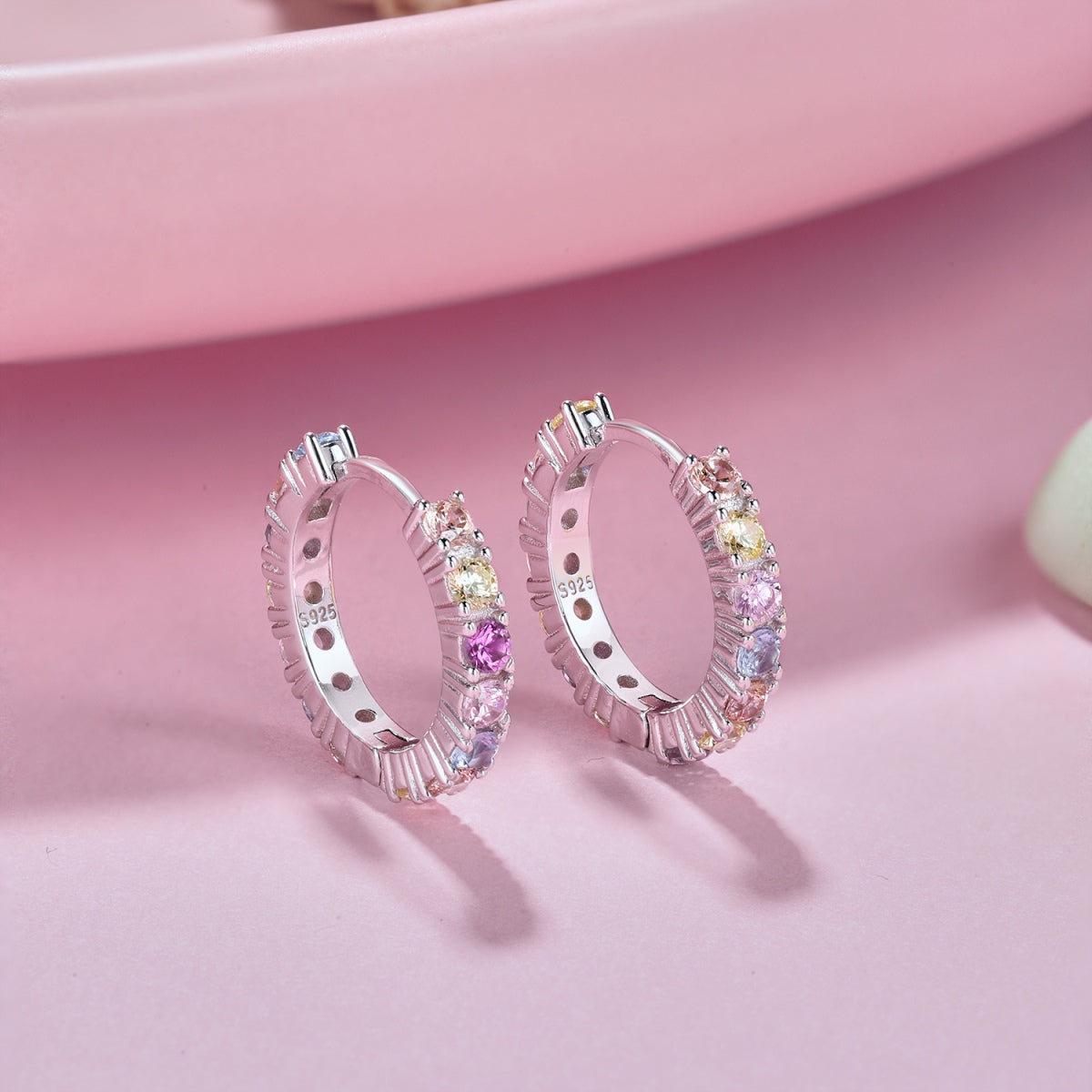 [Clara Jewels]Radiant Colorful Round Cut Earrings