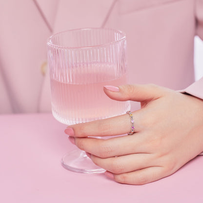 [Clara Jewels]Sparkling Colorful Round Cut Tennis Ring