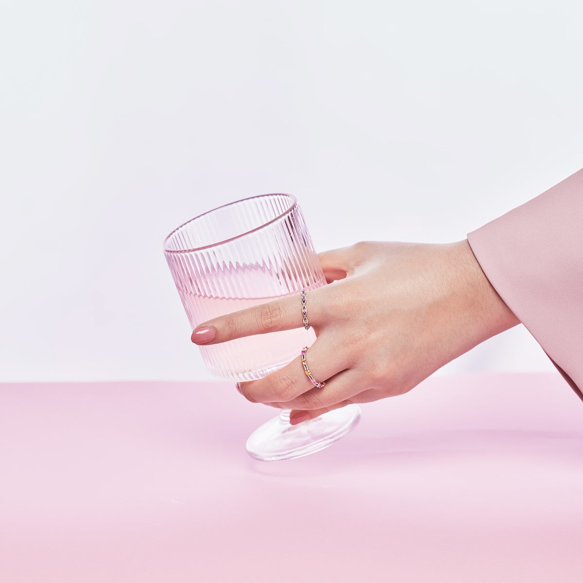 [Clara Jewels]Sparkling Colorful Round Cut Tennis Ring