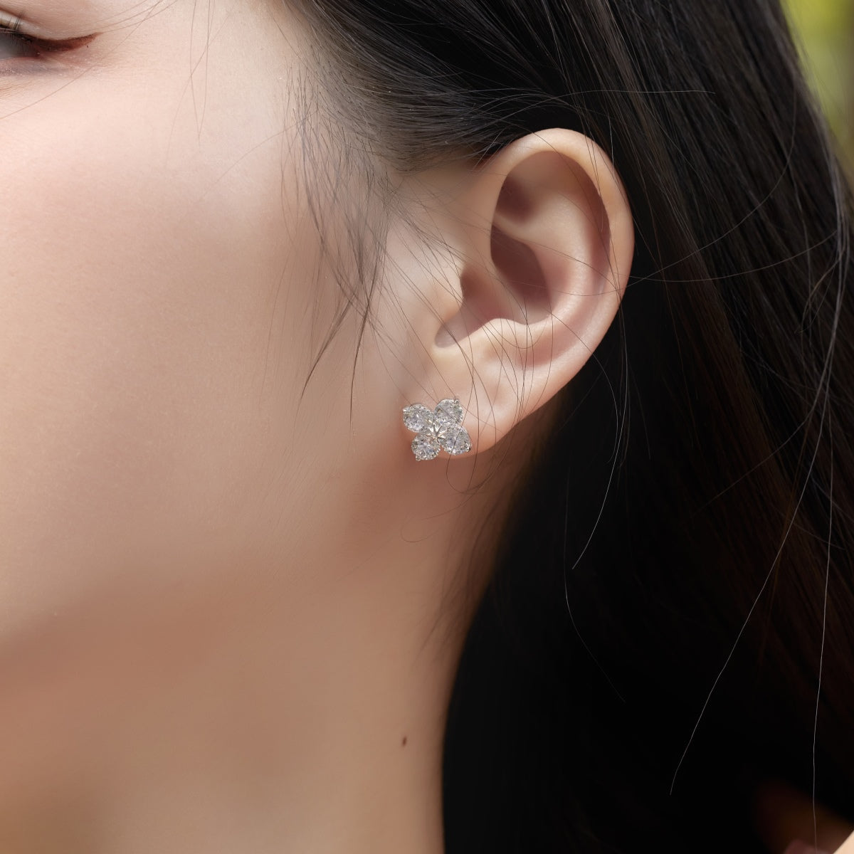 [Clara Jewels]Four-Leaf Clover Eight-Pointed Star Earrings