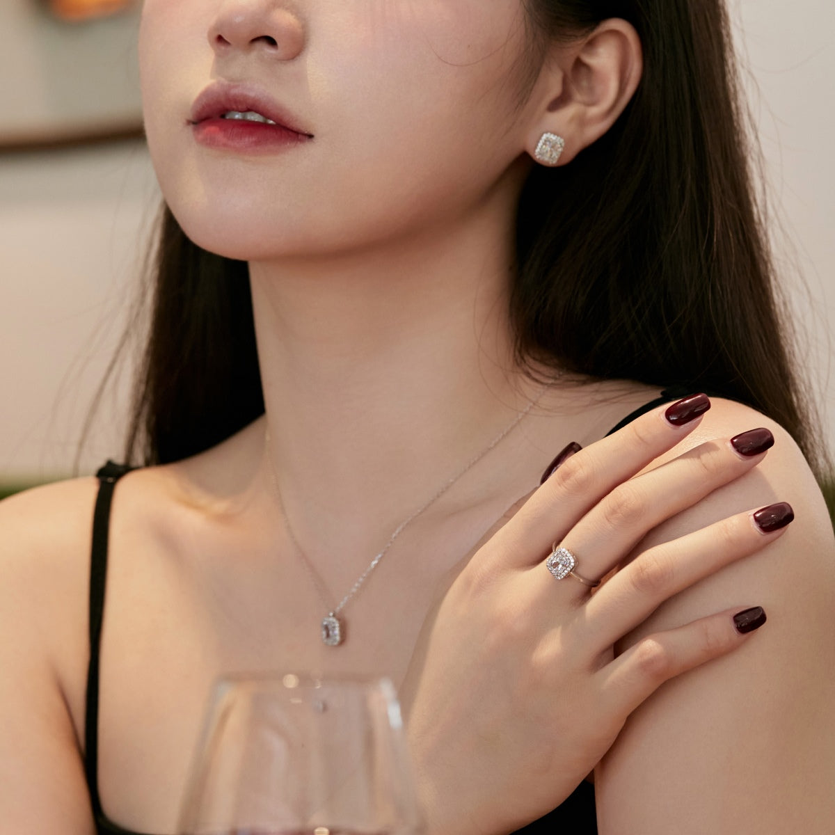 [Clara Jewels]1.0 Carat Luxurious Dainty Emerald Cut Daily Earrings