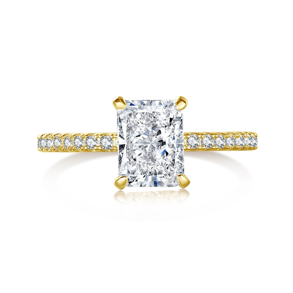 [Clara Jewels]2.0 Carat Dazzling Sparkling Radiant Cut Party Ring