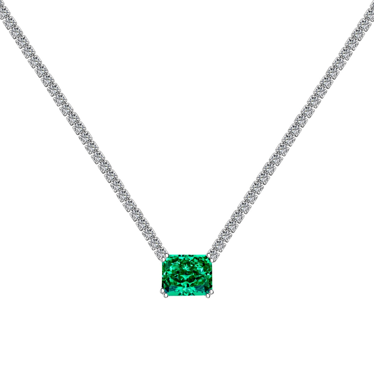 [Clara Jewels]4.0 Carat Elegant Radiant Cut Necklace