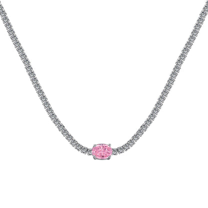 [Clara Jewels]1.0 Carat Shining Oval Cut Necklace
